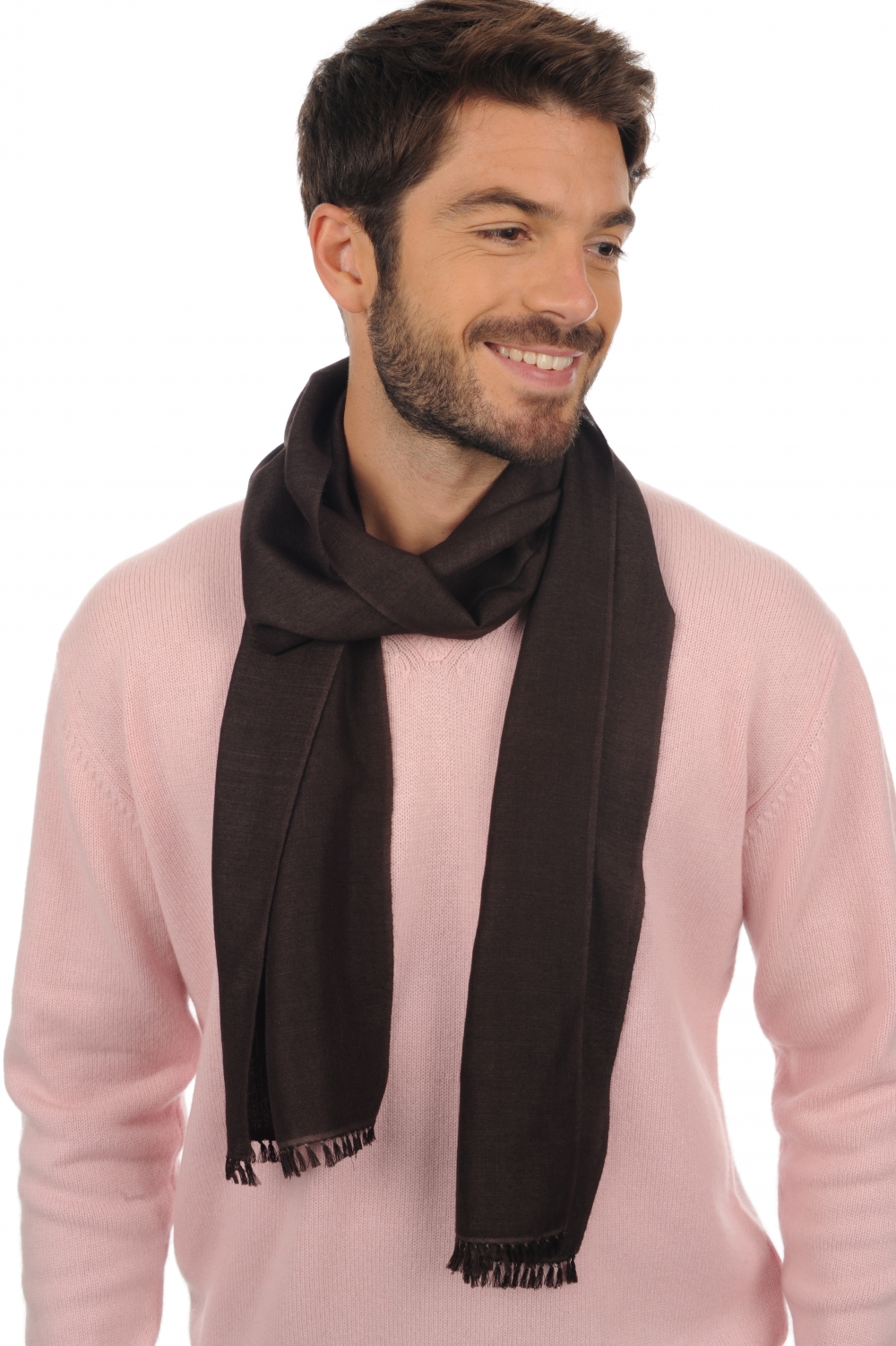 Cashmere & Seide accessoires scarva schwarzbraun 170x25cm